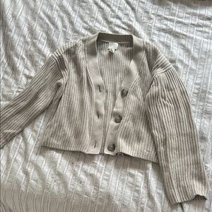H&M Light Tan Ribbed Cardigan